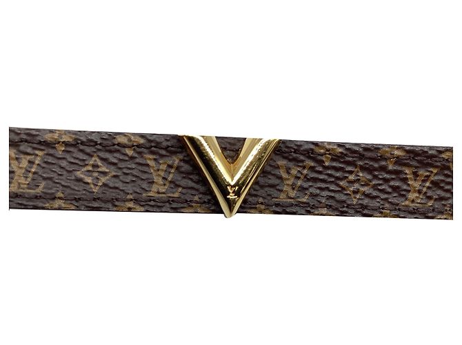 Louis Vuitton Essential V Bracelet in Brown Coated Canvas Red - view 2