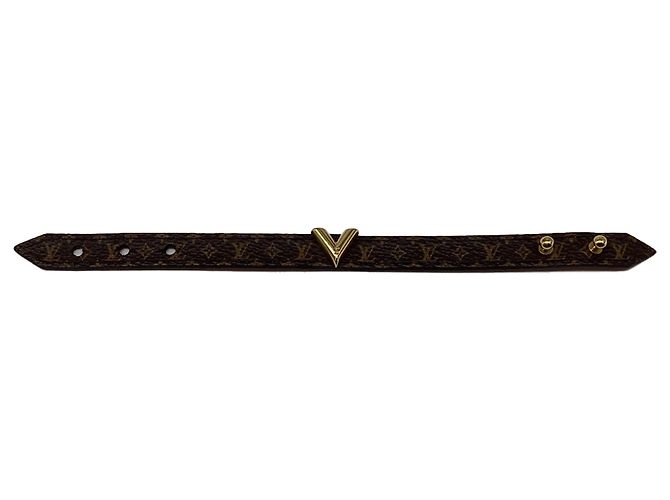Louis Vuitton Essential V Bracelet in Brown Coated Canvas Red - view 8