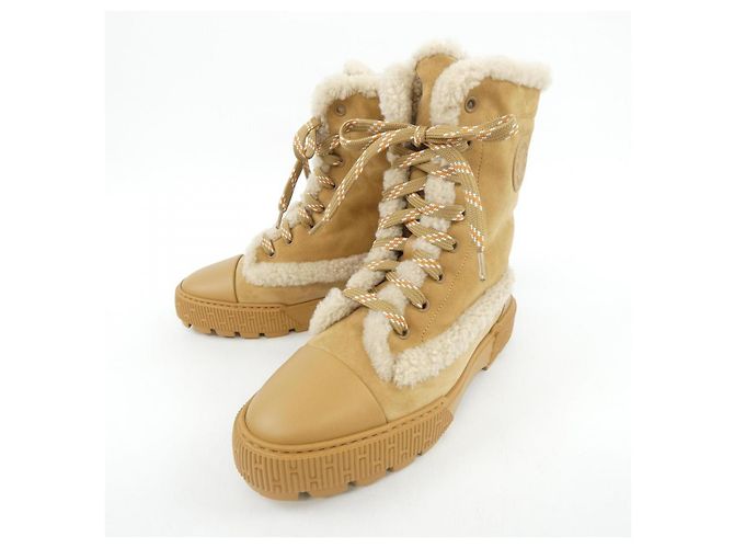 Botines Hermès FRESH ANKLE BOOTS Ante/Cabra/Ternera/Borreguillo 37.5 Castaño - vista 3