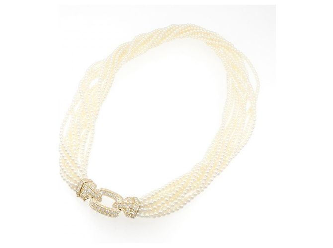 Collana Cartier Akoya Pearl Au750 D'oro - vista 6