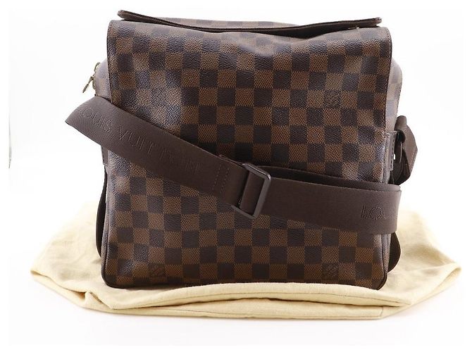 Borsa a tracolla Louis Vuitton Naviglio in tela Damier Marrone - vista 18