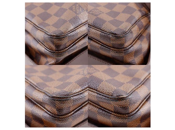 Borsa a tracolla Louis Vuitton Naviglio in tela Damier Marrone - vista 4