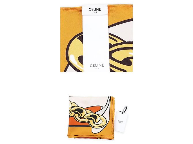 Céline Foulard quadrato in seta da donna Arancione - vista 4