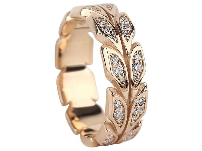 Tiffany & Co Victoria Vine Doppelring aus Roségold und Diamanten Größe - Ansicht 2