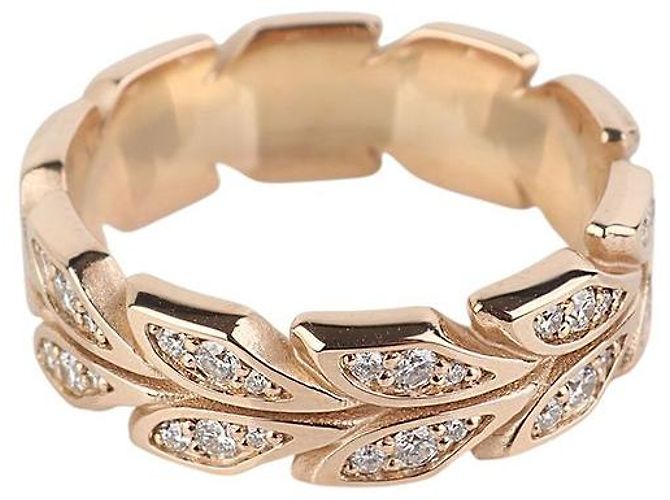 Tiffany & Co Victoria Vine Doppelring aus Roségold und Diamanten Größe - Ansicht 3