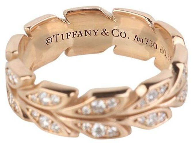 Tiffany & Co Victoria Vine Doppelring aus Roségold und Diamanten Größe - Ansicht 4