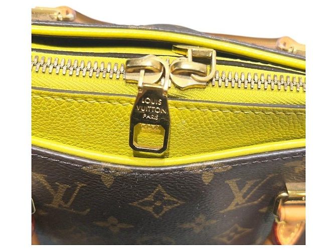 Louis Vuitton Borsa Tote Palace MM Shoulder Bag Marrone Lime Giallo - vista 4