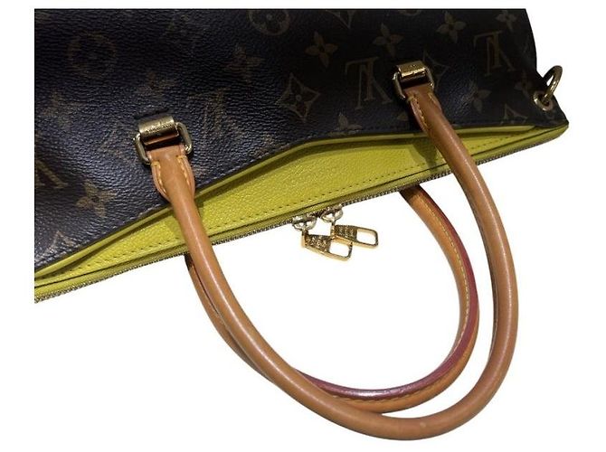 Louis Vuitton Borsa Tote Palace MM Shoulder Bag Marrone Lime Giallo - vista 6