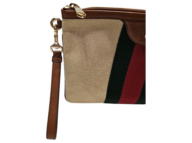 Gucci Vintage Canvas Clutch Braun - Ansicht 11