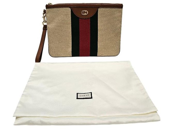 Gucci Vintage Canvas Clutch Braun - Ansicht 12