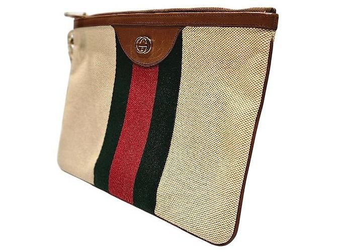Gucci Vintage Canvas Clutch Braun - Ansicht 2