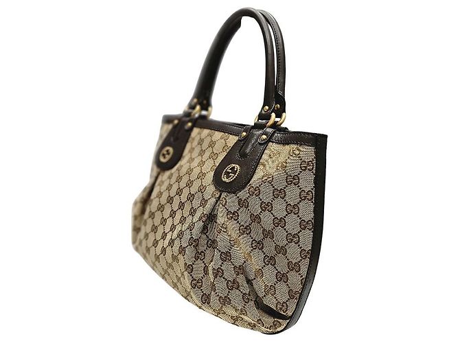 Gucci Borsa tote in jacquard GG Marrone - vista 2