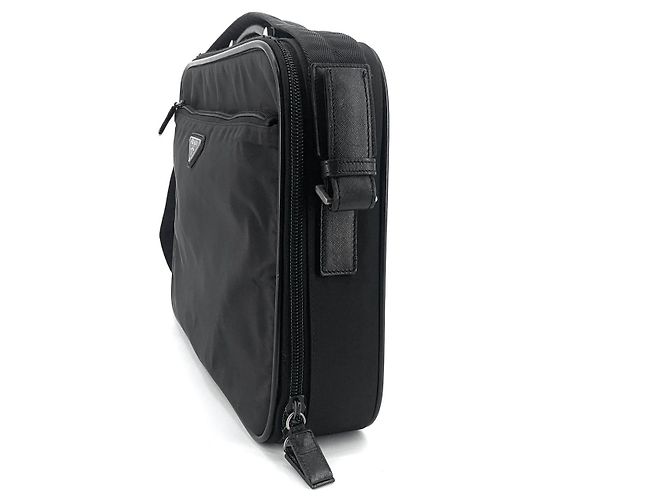 Prada Valigetta e Tote Bag in Re-Nylon con Logo Triangolare, Borsa a Spalla Nero - vista 5