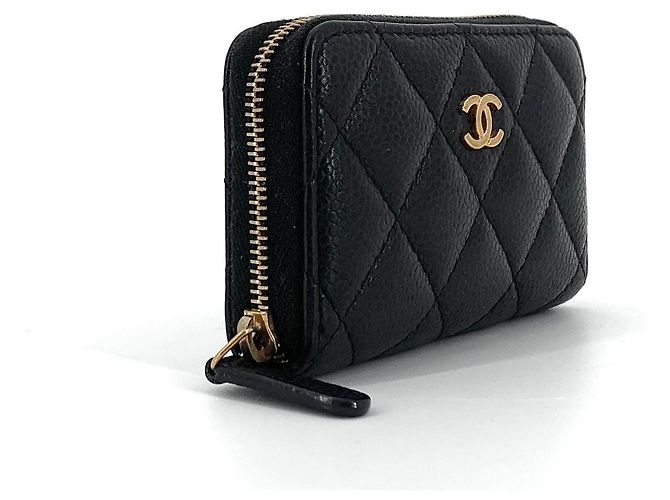 Chanel Caviar Zip Wallet mit Goldakzenten Schwarz - Ansicht 5
