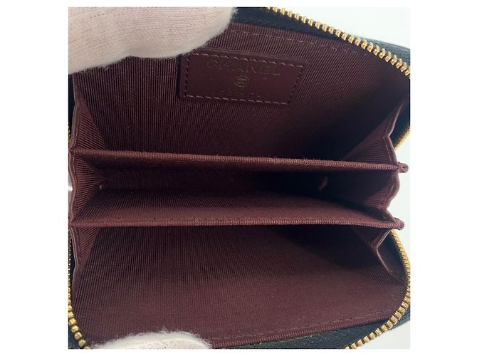 Chanel Caviar Zip Wallet mit Goldakzenten Schwarz - Ansicht 6