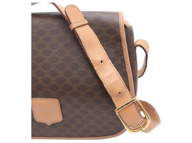 Céline Borsa a tracolla e borsa crossbody in tela Macadam Marrone - vista 14