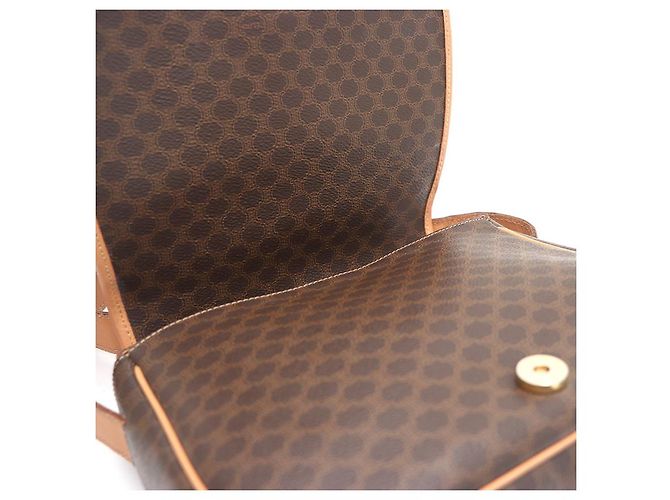 Céline Borsa a tracolla e borsa crossbody in tela Macadam Marrone - vista 18