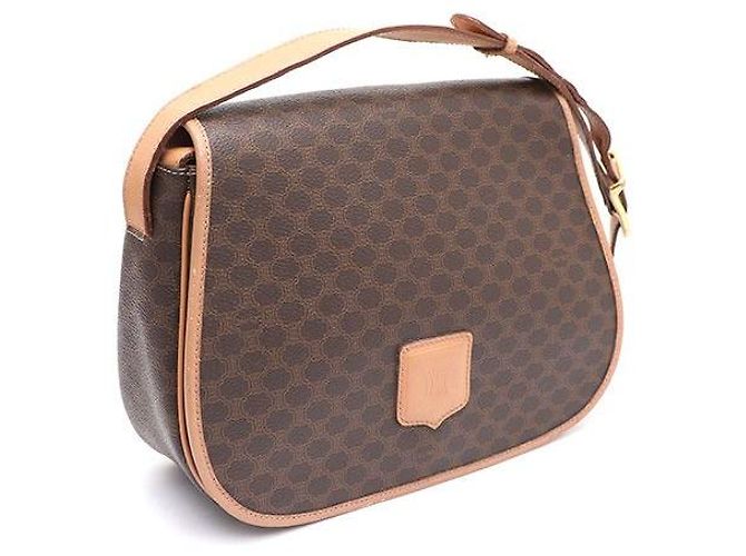 Céline Borsa a tracolla e borsa crossbody in tela Macadam Marrone - vista 2