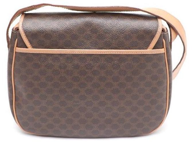 Céline Borsa a tracolla e borsa crossbody in tela Macadam Marrone - vista 3