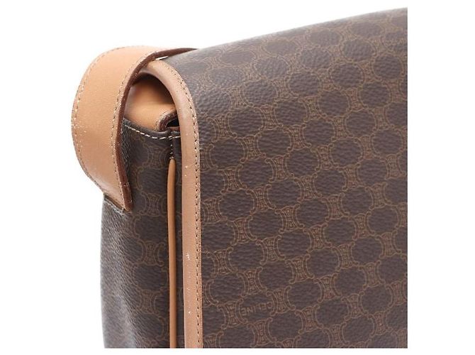 Céline Borsa a tracolla e borsa crossbody in tela Macadam Marrone - vista 5