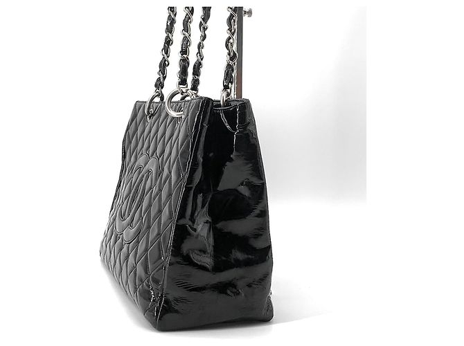 Chanel Patent Grand Shopping Bag Schultertasche Schwarz - Ansicht 3