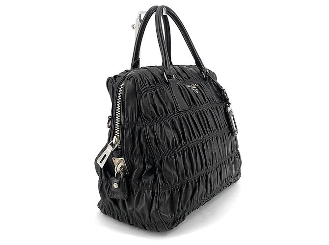 Prada Borsa a Spalla e Borsa Tote Napa Gaufre Nero - vista 5