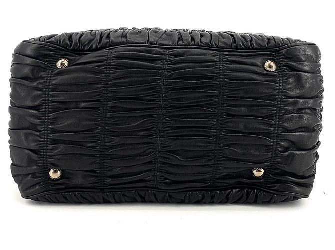 Prada Borsa a Spalla e Borsa Tote Napa Gaufre Nero - vista 6