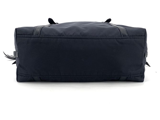 Prada Borsa shopper a tracolla in nylon Pocono con logo argento Blu - vista 6
