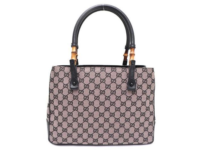Bamboo Gucci Tote in tela e pelle nera con dettaglio in bambù Nero - vista 11