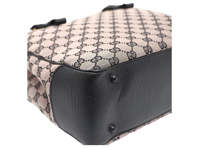 Bamboo Gucci Tote in tela e pelle nera con dettaglio in bambù Nero - vista 13