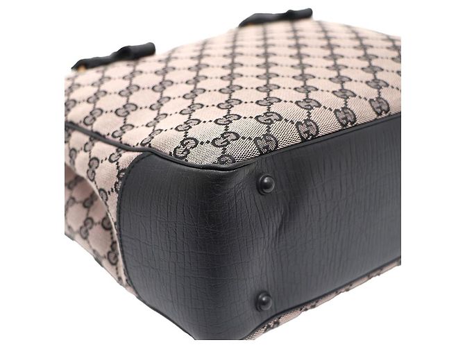 Bamboo Gucci Tote in tela e pelle nera con dettaglio in bambù Nero - vista 5