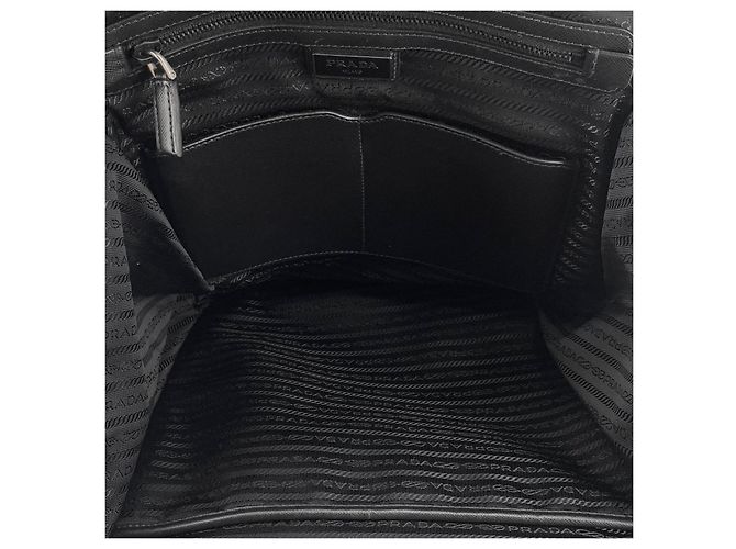 Prada Sac à dos Re-Nylon Saffiano avec logo Triangle Noir - vue 6