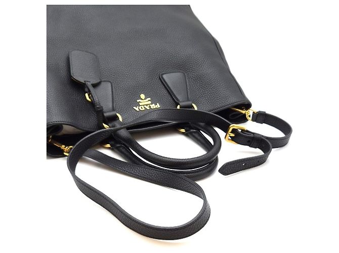 Prada Borsa Tote Vitello Daino a Spalla Nera Nero - vista 12