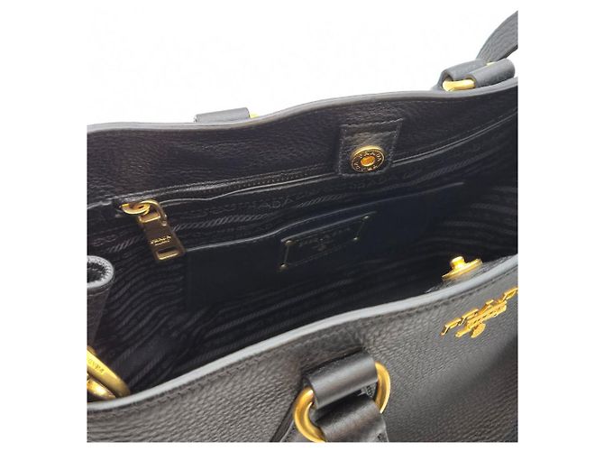 Prada Borsa Tote Vitello Daino a Spalla Nera Nero - vista 14