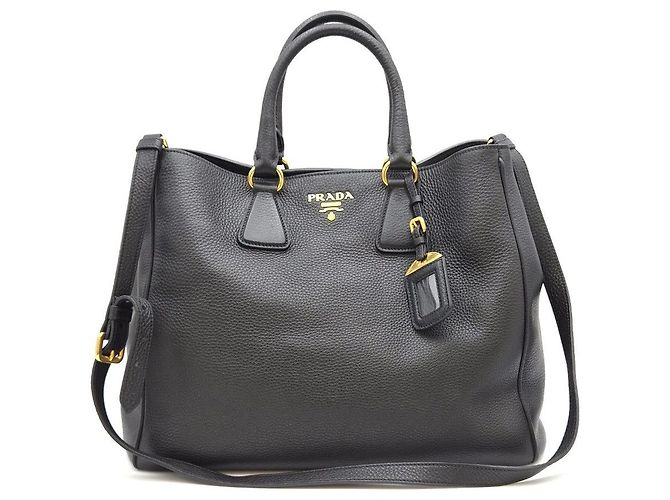 Prada Borsa Tote Vitello Daino a Spalla Nera Nero - vista 4