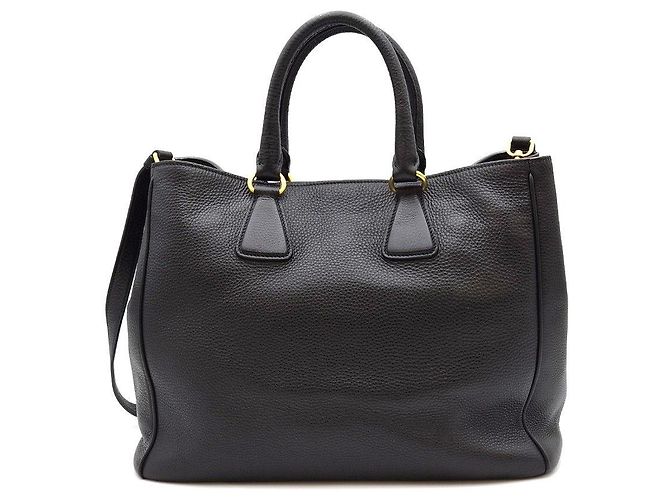 Prada Borsa Tote Vitello Daino a Spalla Nera Nero - vista 6