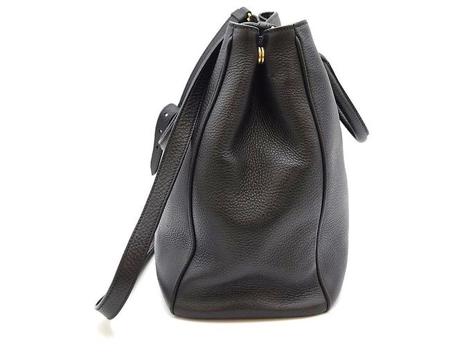 Prada Borsa Tote Vitello Daino a Spalla Nera Nero - vista 8