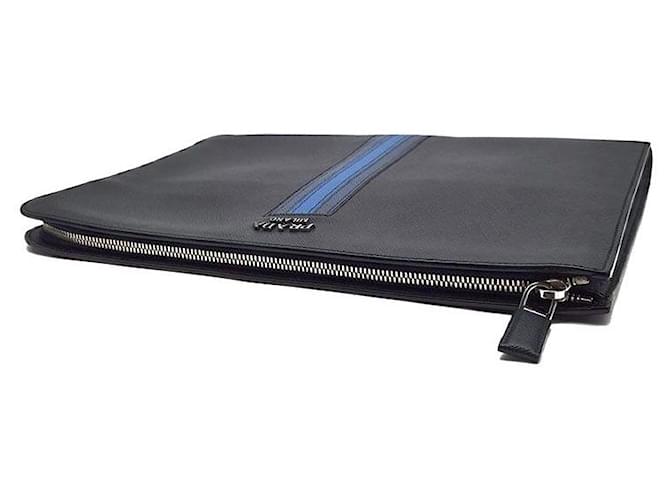 Prada Clutch da viaggio Saffiano Nero - vista 4