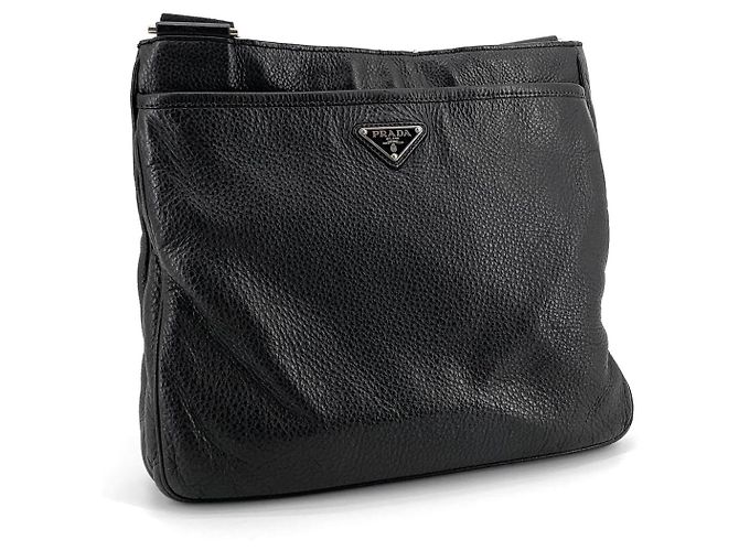 Prada Umhängetasche Vitreous Triangle Logo Messenger Bag Crossbody Schwarz - Ansicht 2