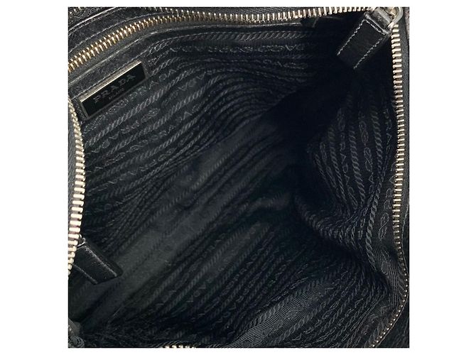 Prada Umhängetasche Vitreous Triangle Logo Messenger Bag Crossbody Schwarz - Ansicht 7