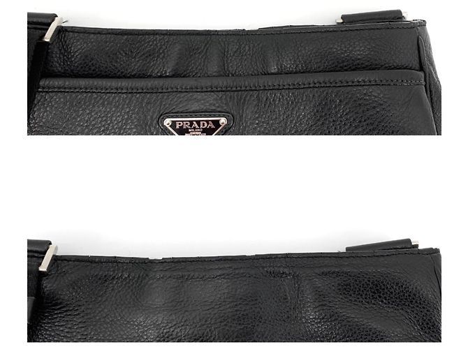 Prada Umhängetasche Vitreous Triangle Logo Messenger Bag Crossbody Schwarz - Ansicht 9