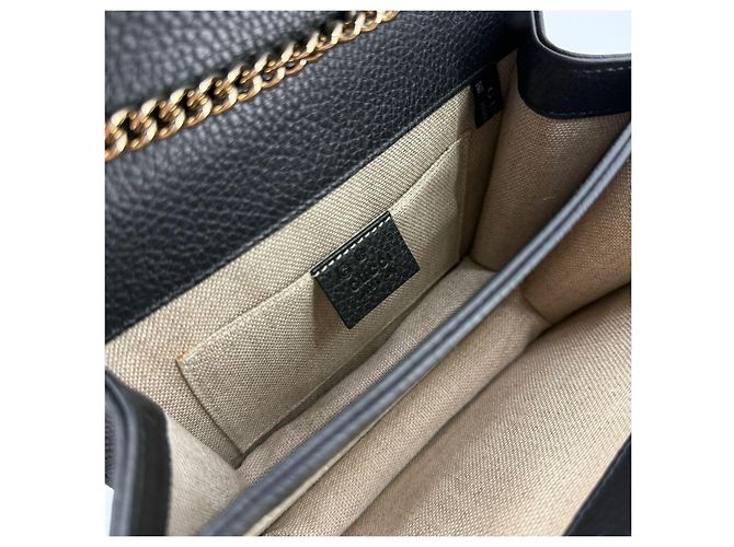 Gucci Kleine Schultertasche mit ineinandergreifender Kette Schwarz - Ansicht 9