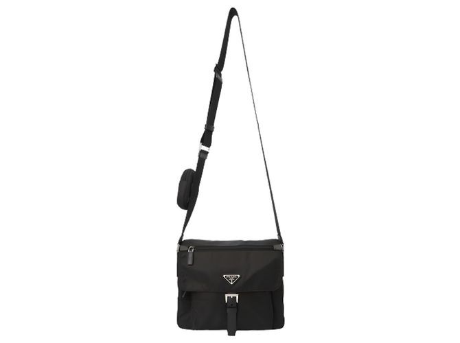 Prada Borsa a tracolla in nylon con logo a triangolo - vista 3