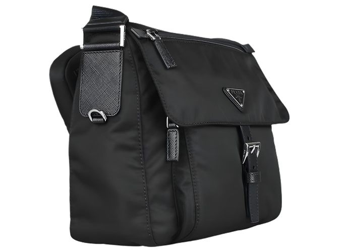 Prada Borsa a tracolla in nylon con logo a triangolo - vista 5