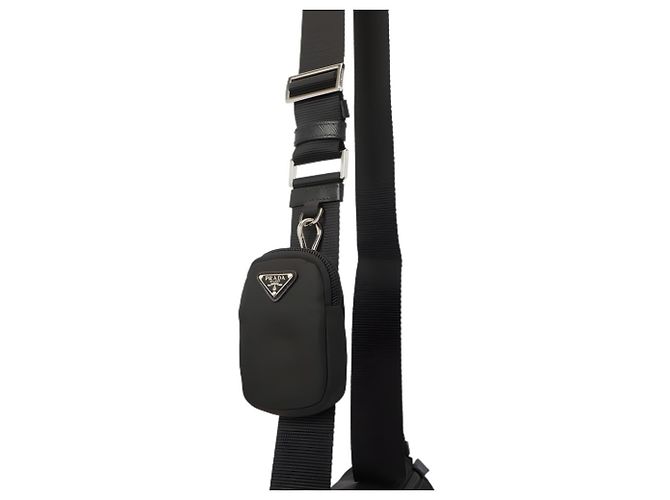 Prada Borsa a tracolla in nylon con logo a triangolo - vista 9