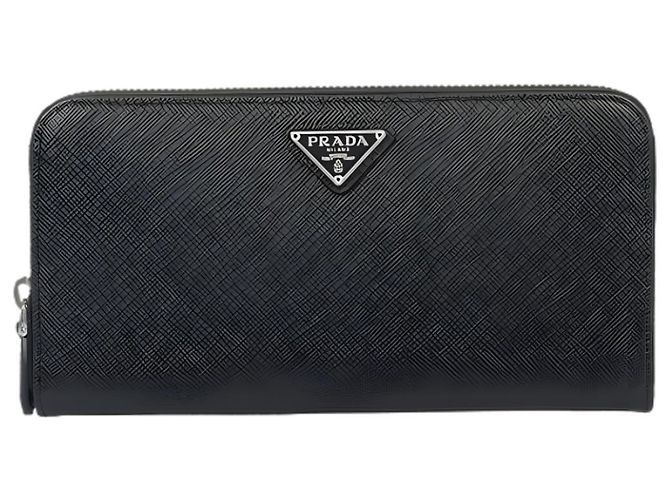 Prada Cartera larga Saffiano Triangle con cremallera Negro - vista 2