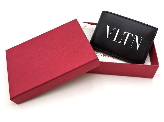 Valentino Logo Slim Wallet Black - view 16