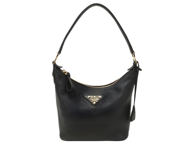Prada Borsa Hobo a tracolla nera Nero - vista 10
