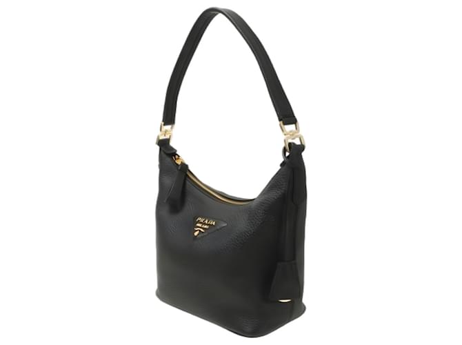 Prada Borsa Hobo a tracolla nera Nero - vista 9