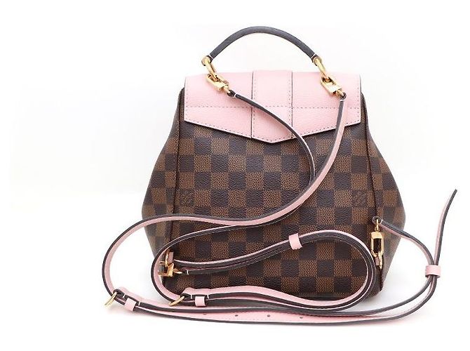 Louis Vuitton Clapton Damenrucksack aus Damier Ebene Canvas Pink - Ansicht 3